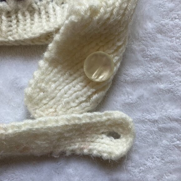 Handmade Baby Hat & Sherpa Slipper Socks Set Size 6-12M | Cream Pink Winter GUC - Picture 5 of 16